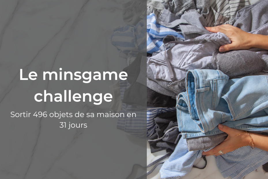 Le minsgame est un challenge pour vous aider à désencombrer votre intérieur. En 30 jours vous allez vous séparer de 496 objets !